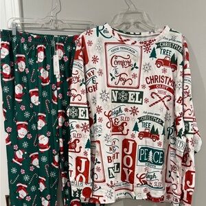New Woman’s Christmas Two Piece Pajama Set Size 3XL Red Green Soft